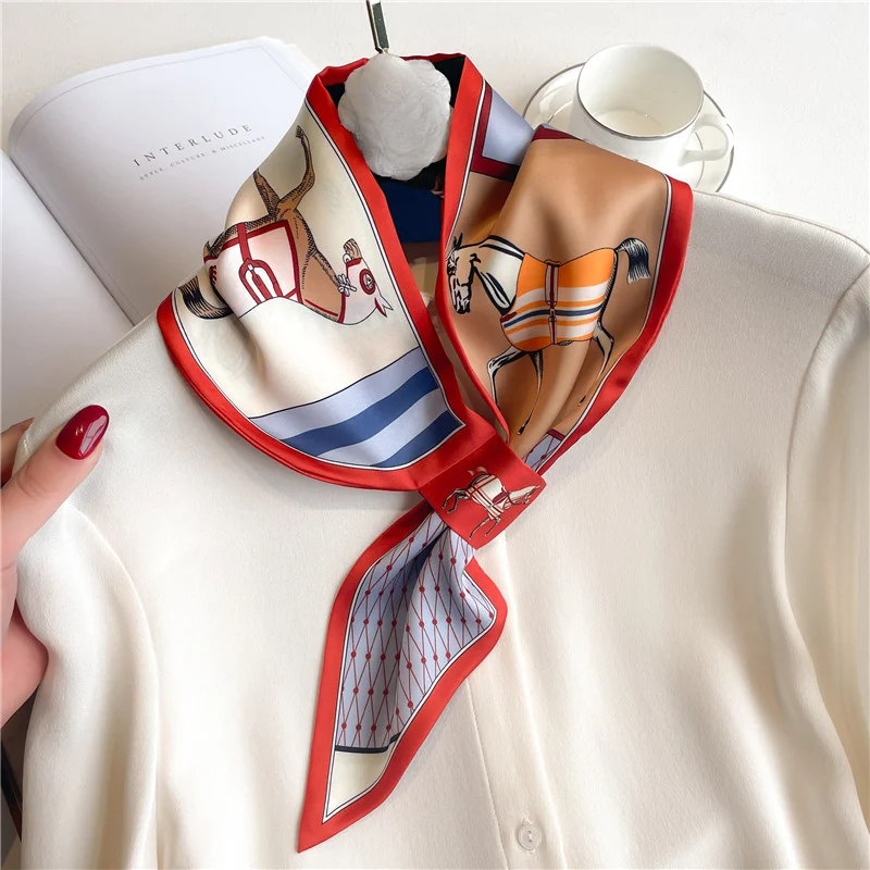 Silk Tie Woven - Luxury Brand Skinny Neckerchief Scarf For