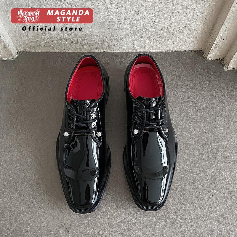 Men Formal Wear Red - New Derby leather shoes for men's
