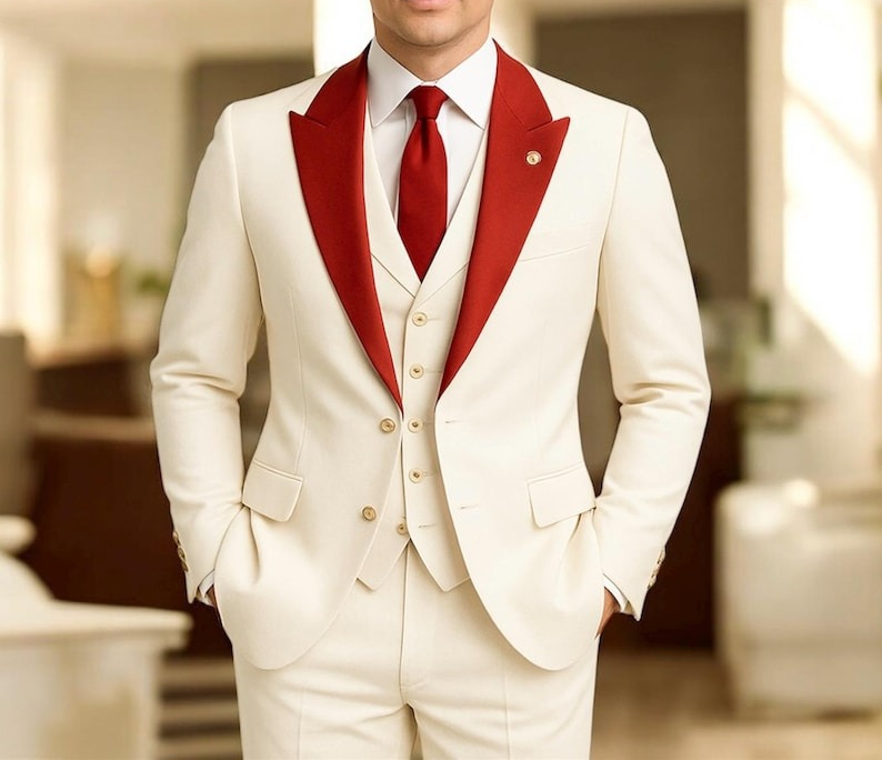 Men'S Formal Wear For Engagement - Mens White 3 Piece Suit Formal