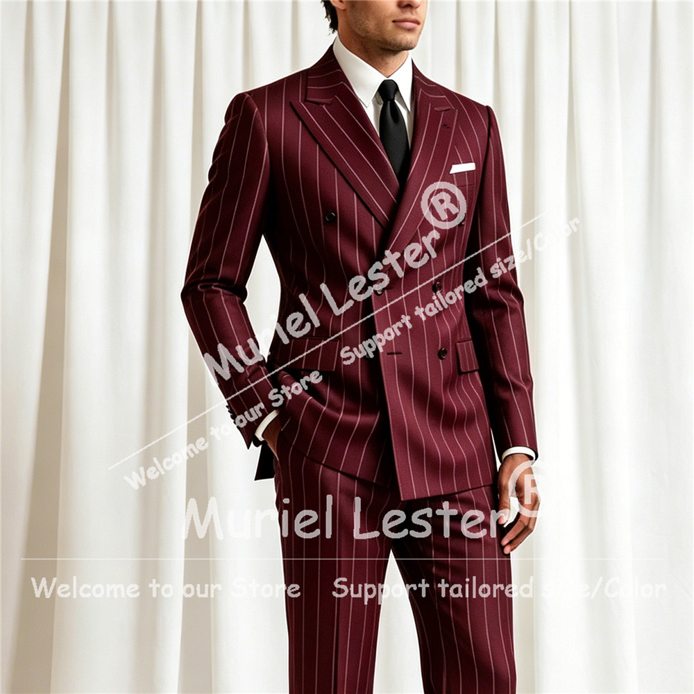 Men'S Style Formal Wear - Elegant Stripes Suit Men 2 Piece