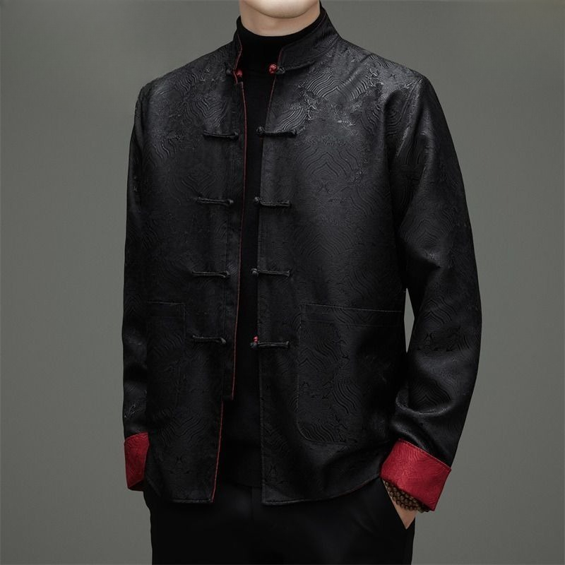Men'S Style Formal Wear - Tang-style Men Long-sleeved Double-sided Coats Spring