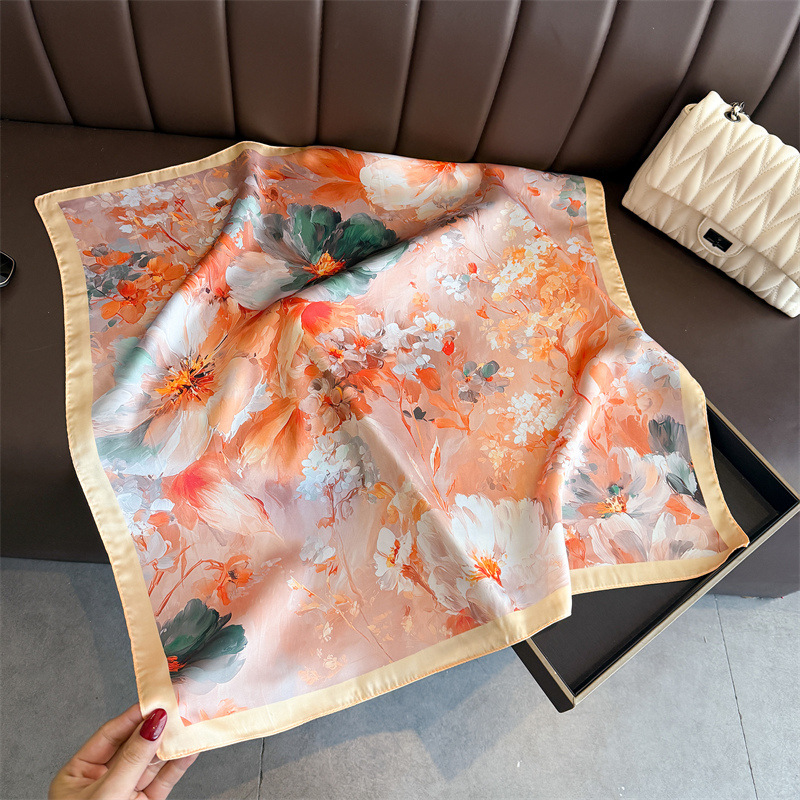 2026 New Floral Print Silk Squ - Silk Tie Woven recension och pris