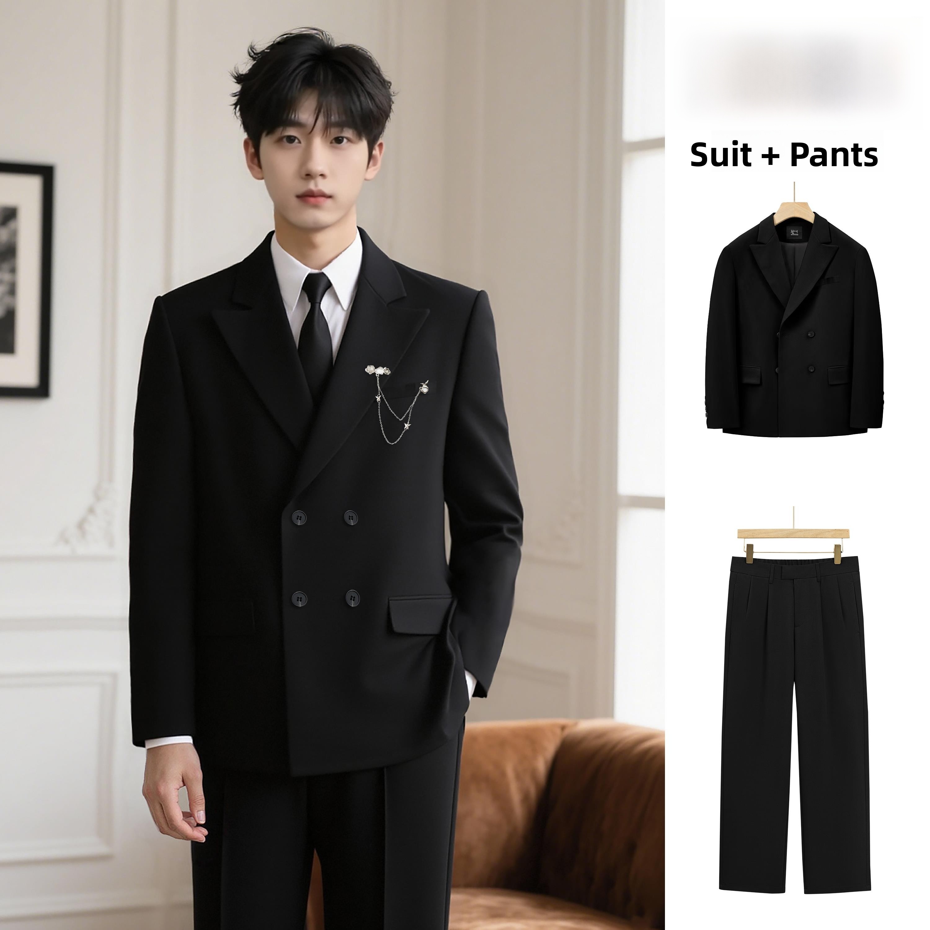 Elegant Double-Row Buttoned Su - Men'S Formal Wear For Engagement recension och pris