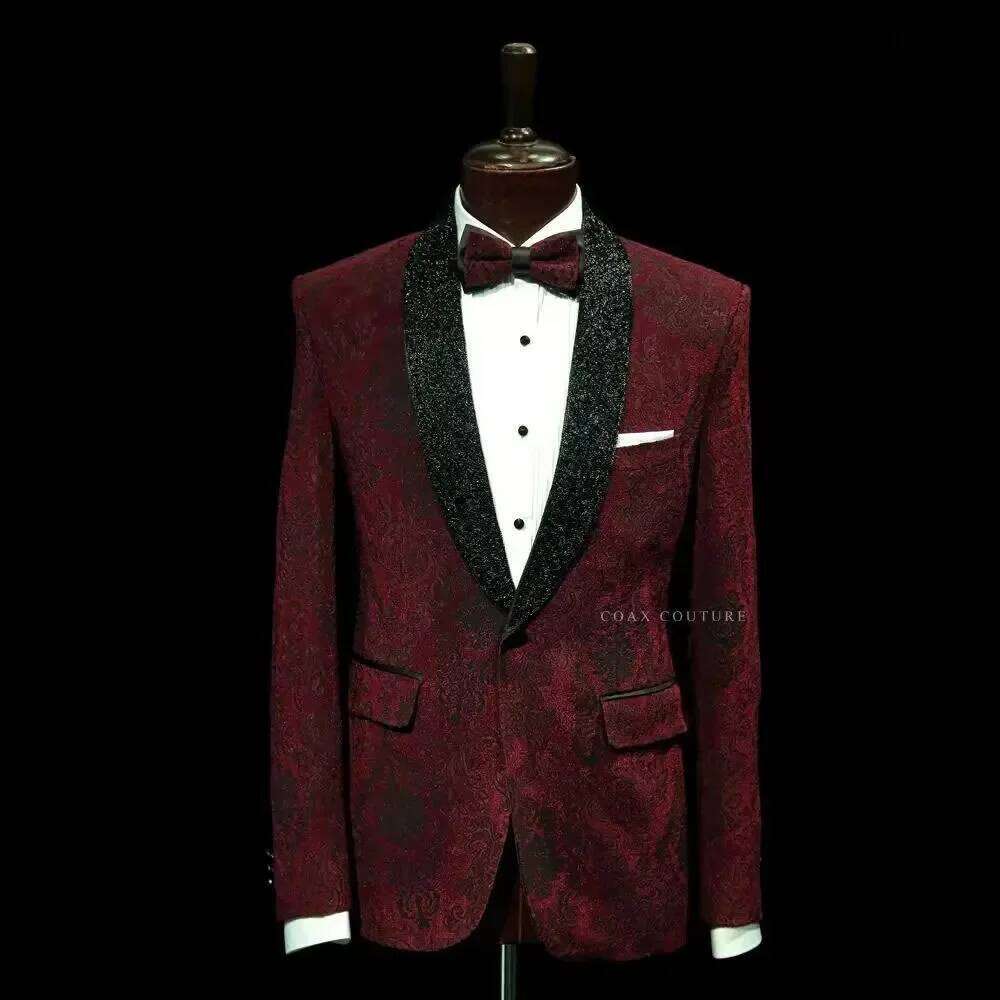 Dark Red Formal Men Suits Jacq - Men Formal Wear Red recension och pris