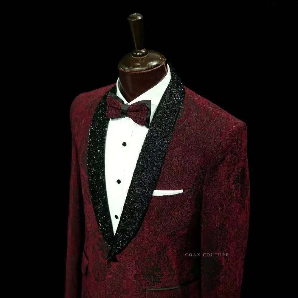Dark Red Formal Men Suits Jacq - Men Formal Wear Red recension och pris