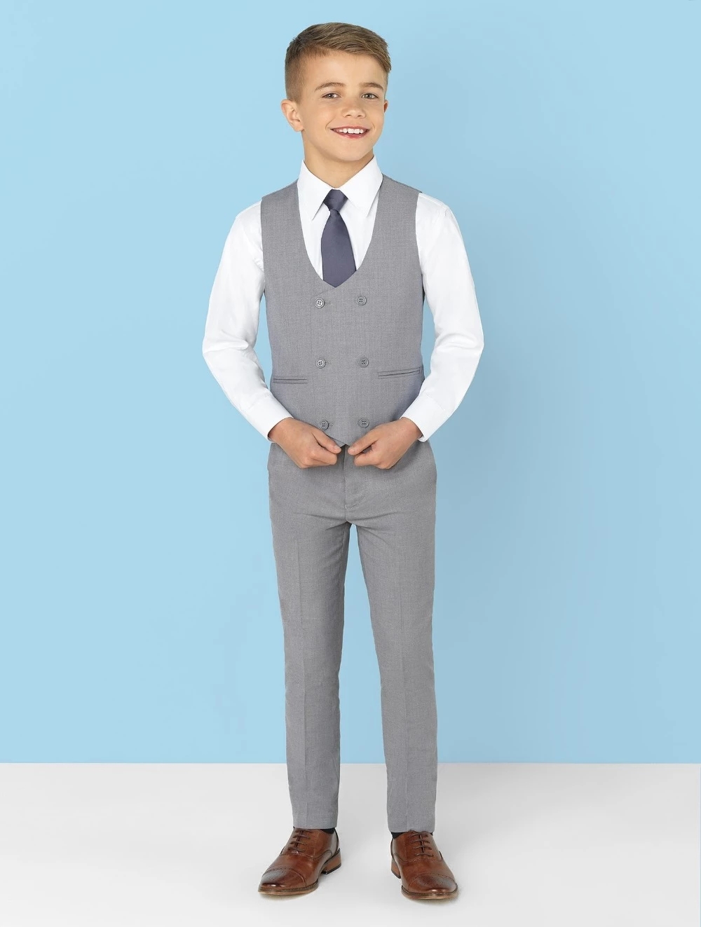 Light Grey Notch Lapel Kids Su - Formal Wear For Men Kids recension och pris