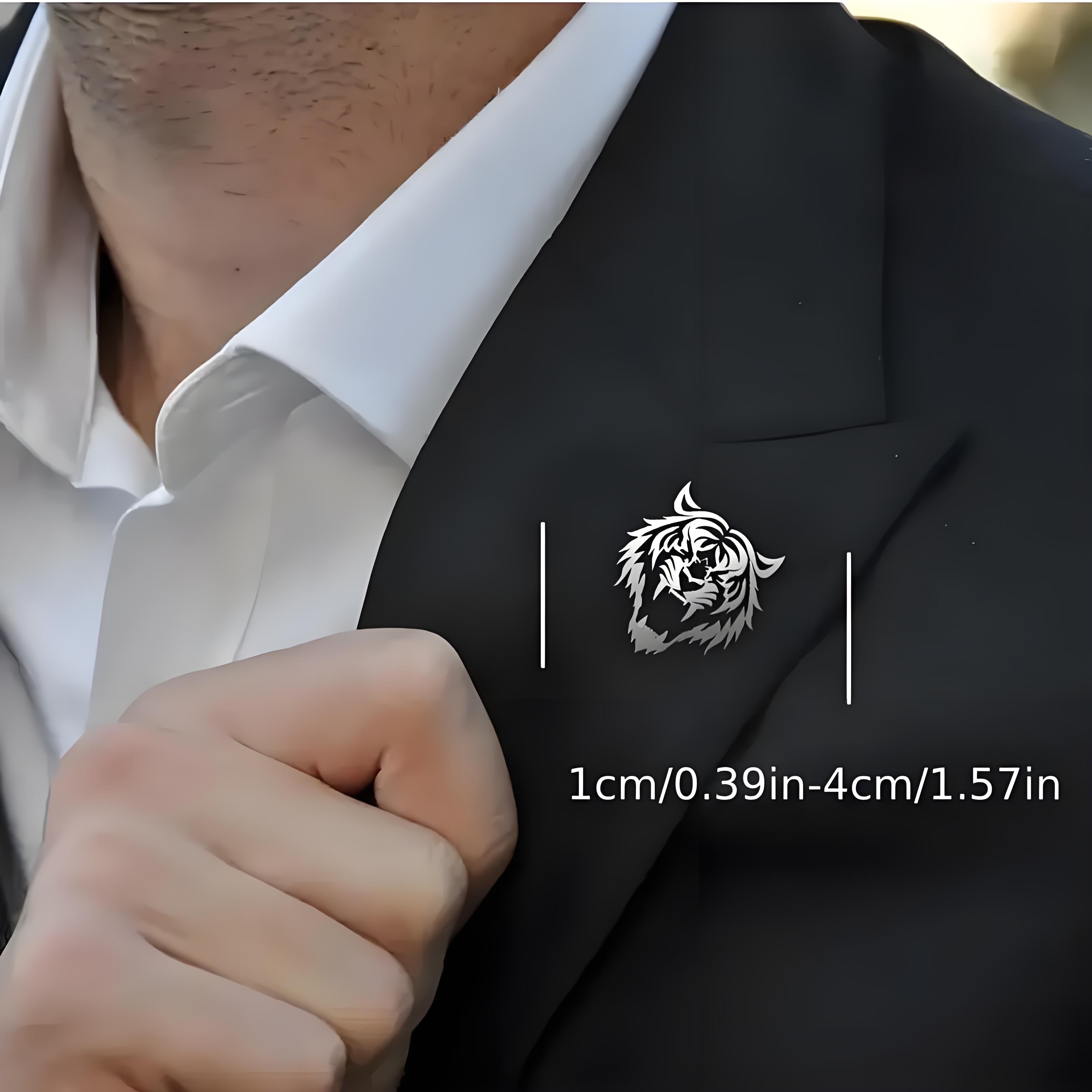 Men's Stainless Steel Tiger He - Tuxedo Lapel Pin recension och pris