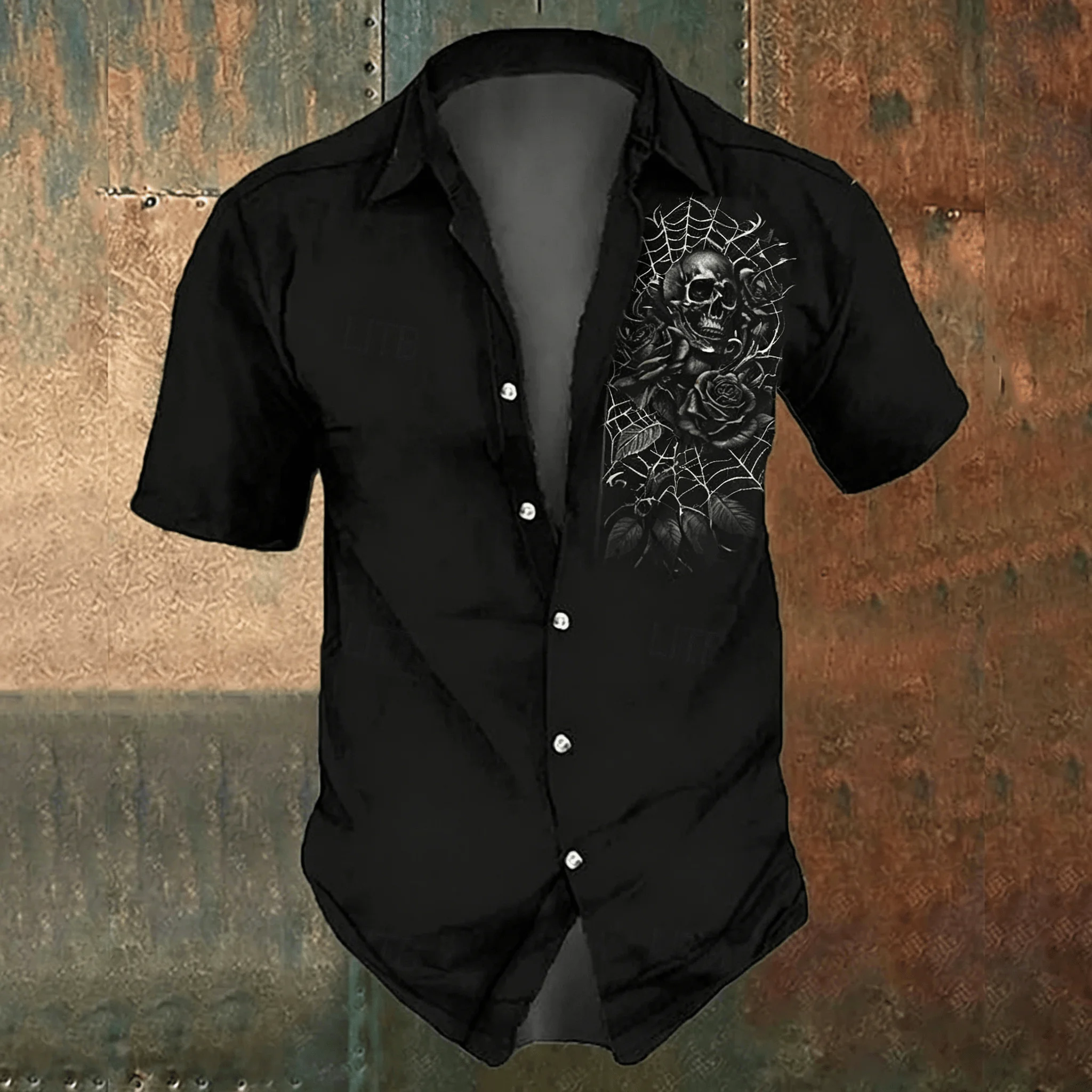 Men's black cross-print casual - Men'S Gothic Formal Wear recension och pris