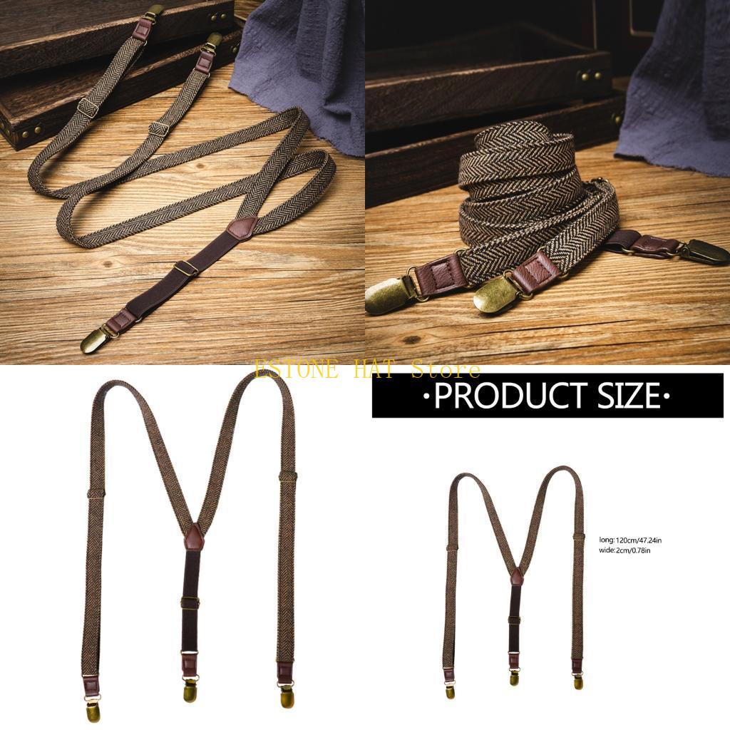 49MF 3 Clip Men Suspenders Ela - Tall Men Formal Wear recension och pris