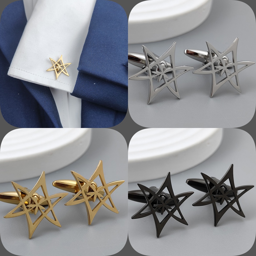 Hexagonal star gold-plated cuf - Men'S Gothic Formal Wear recension och pris