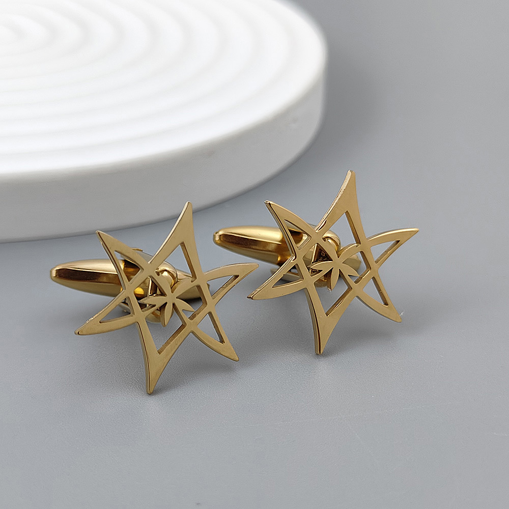 Hexagonal star gold-plated cuf - Men'S Gothic Formal Wear recension och pris