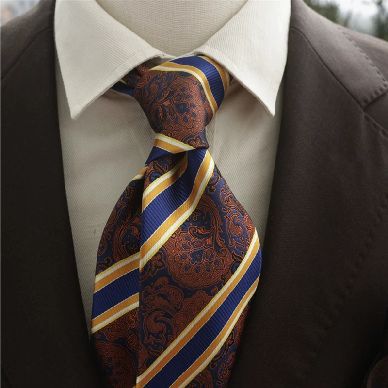 New Trendy Navy Brown Neckties - Men Formal Party Wear Shirt recension och pris