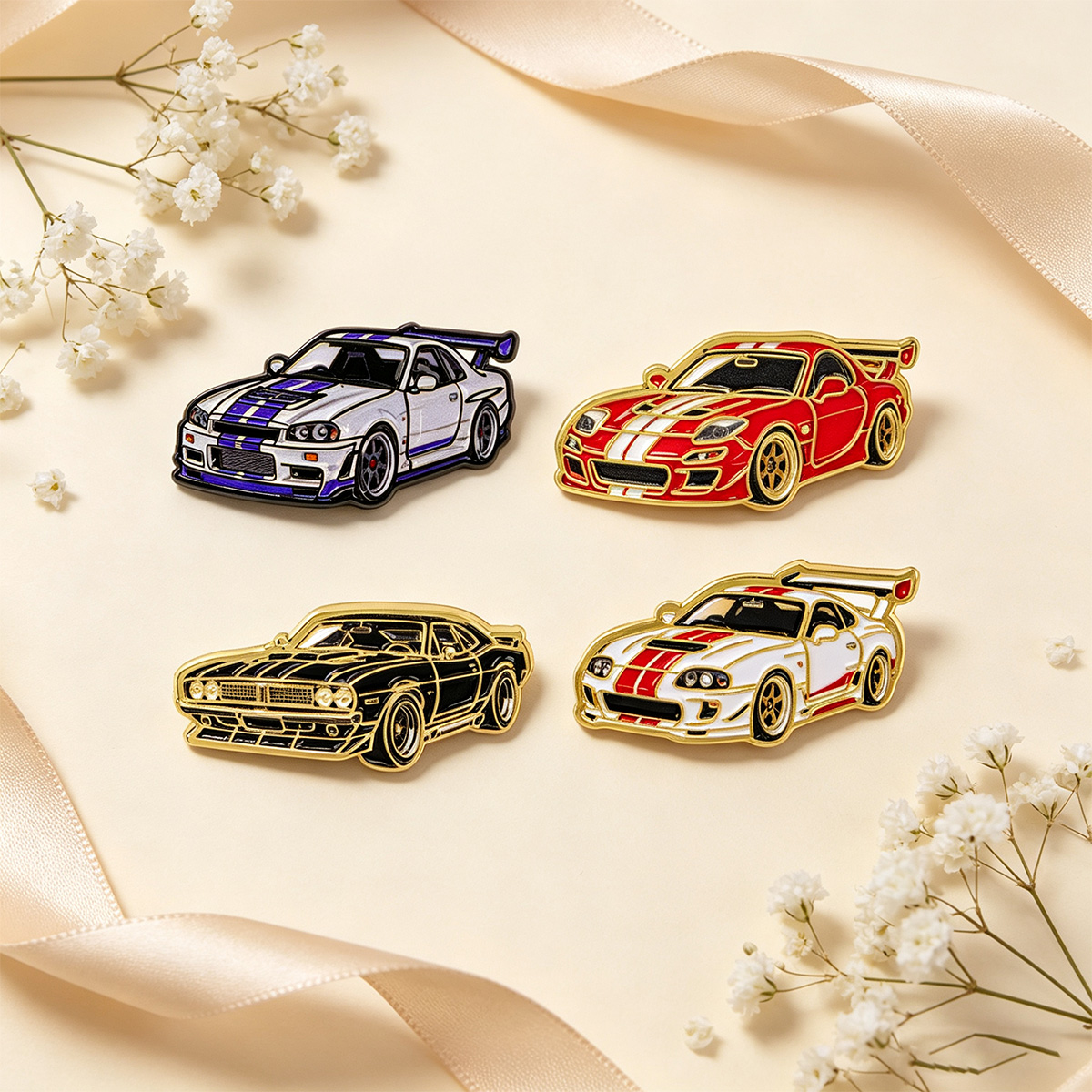 4pcs/set Racing Cars Brooch fo - Tuxedo Lapel Pin recension och pris