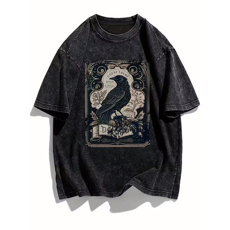 Vintage Gothic Raven Print T-S - Men'S Gothic Formal Wear recension och pris