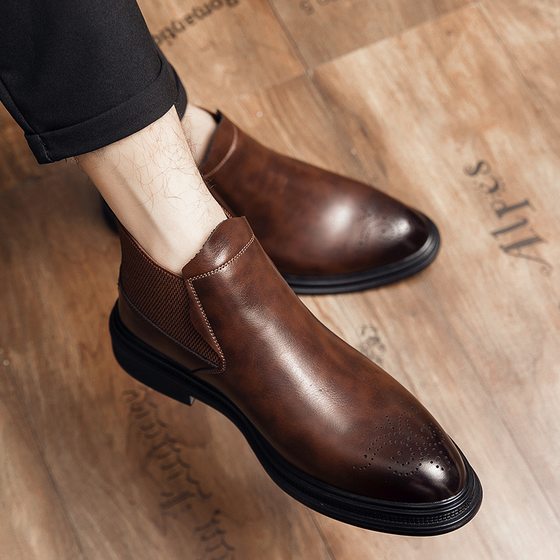 High-top leather shoes are ver - Men'S Style Formal Wear recension och pris