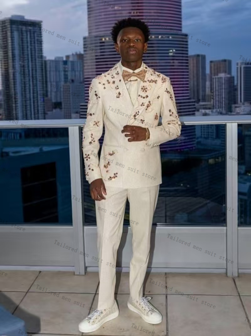 Shiny White Men Suits Set 2 Pi - Men Formal Wear Red recension och pris
