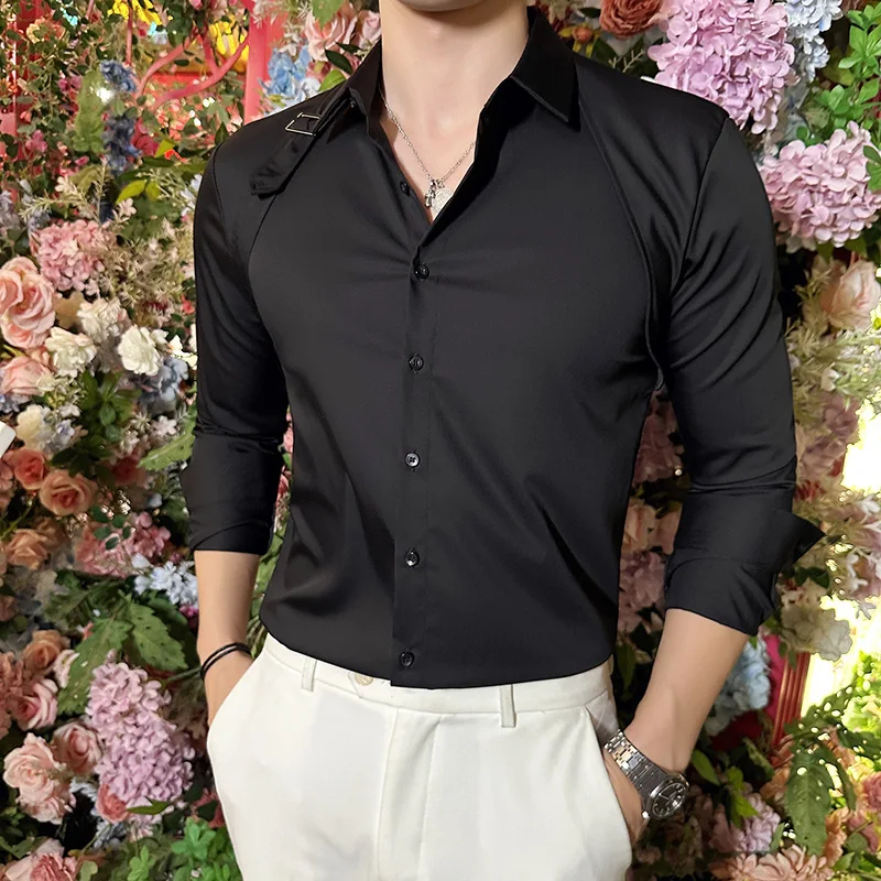 Men Dress Shirt Belt Design Lo - Men Formal Party Wear Shirt recension och pris