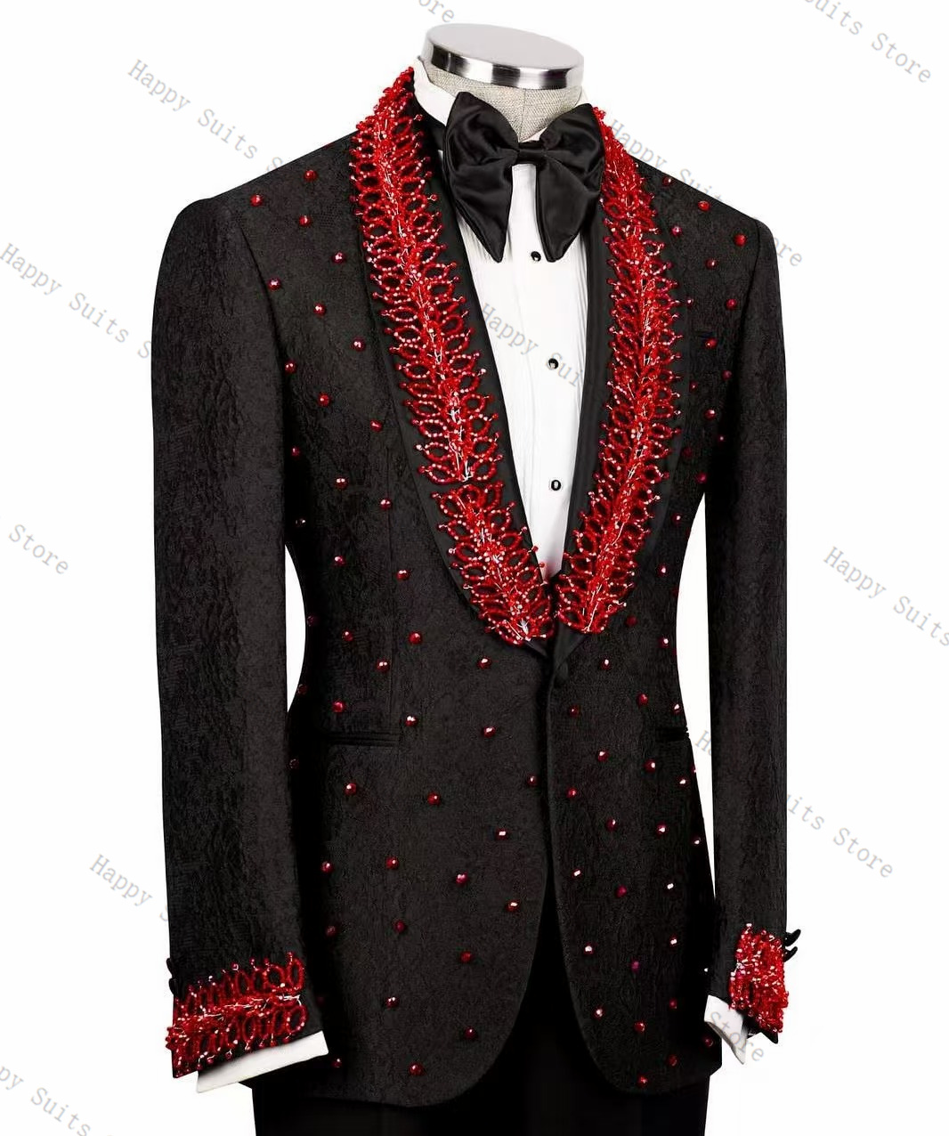 Red Crystals Men Suit Set 2 Pc - Men Formal Wear Red recension och pris