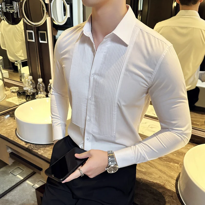 Wedding Party Wear Long Sleeve - Men Formal Party Wear Shirt recension och pris